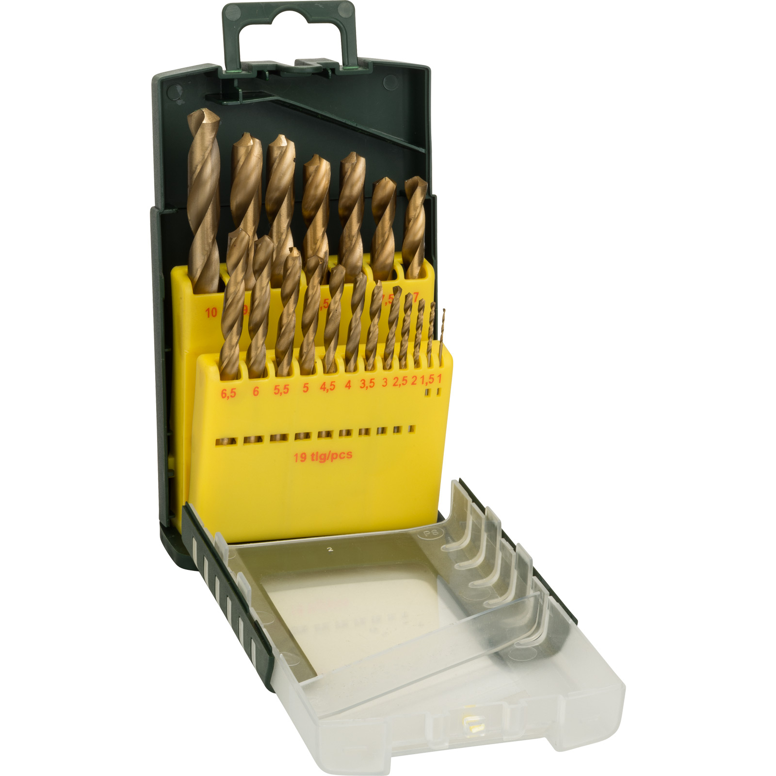 Set de forets métalliques HSS-TiN Bosch, 19 pièces, 1-10 mm, Gripbox