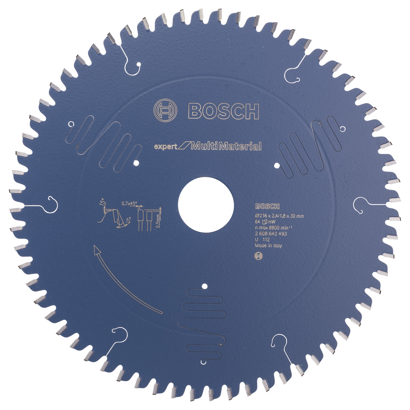 Lame de scie circulaire Bosch Expert for Multi Material, 216 x 30 x 2,4 mm, 64 dents