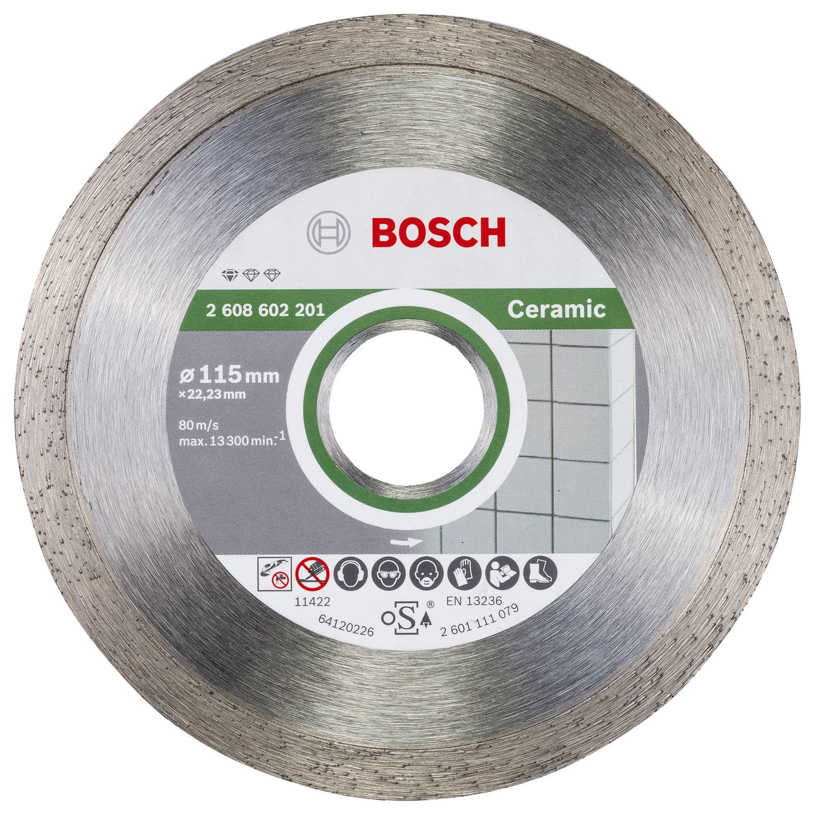 Disque diamant Bosch Standard for Ceramic 115 x 22,23 x 1,6 x 7 mm