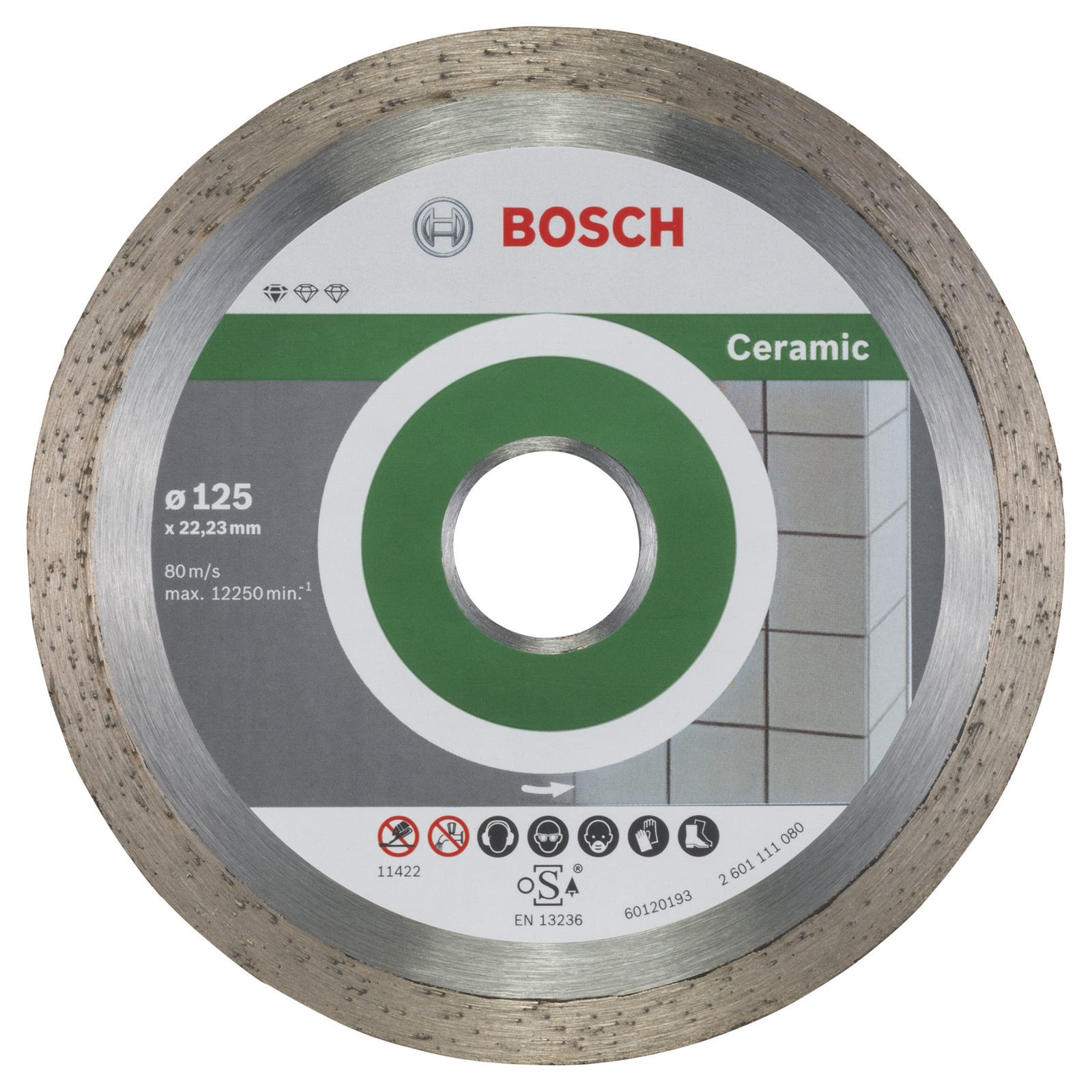 Disque diamant Standard pour carrelage Bosch 125 x 22,23 x 1,6 x 7 mm