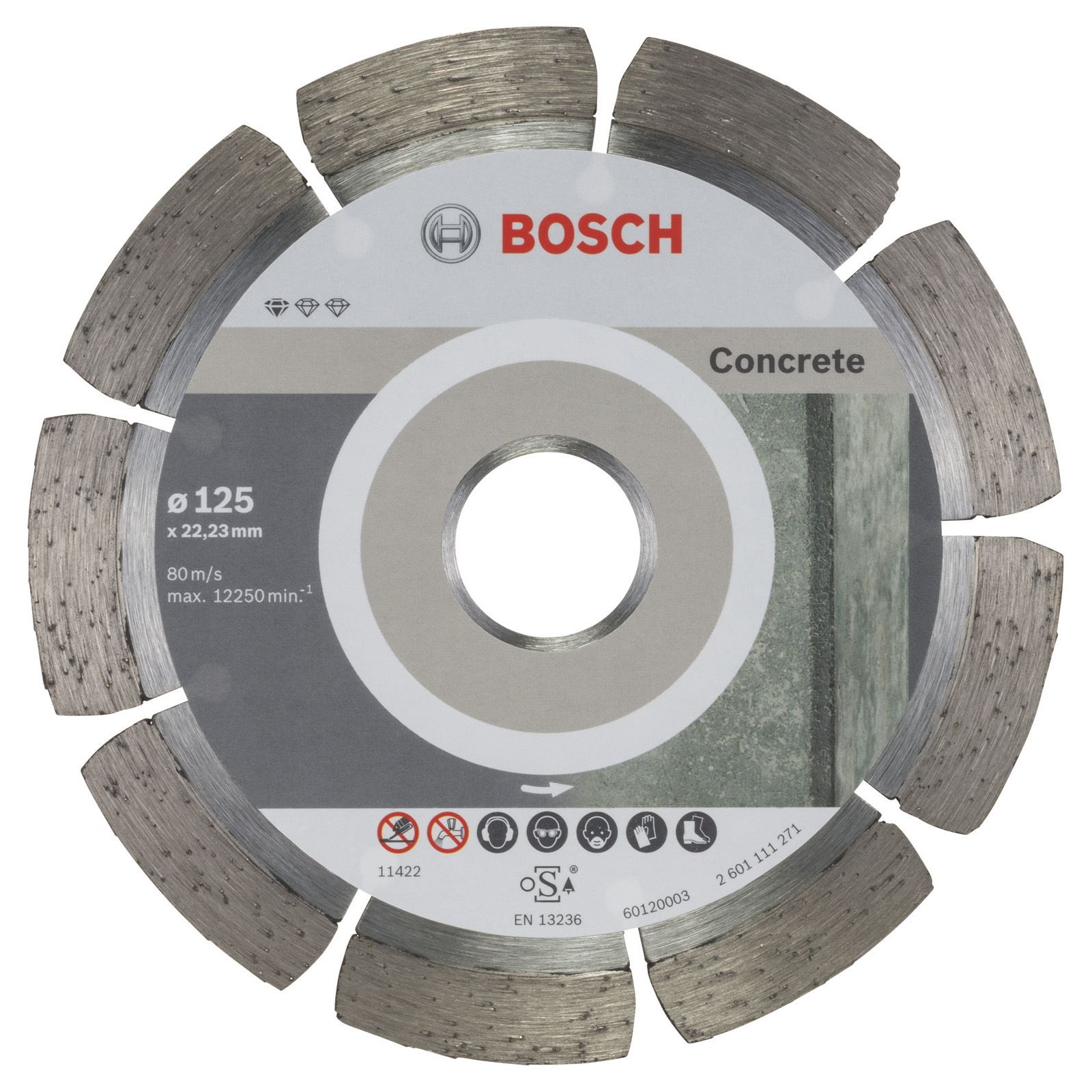 Disque diamant Bosch Standard pour béton 125 x 22,23 x 1,6 x 10 mm
