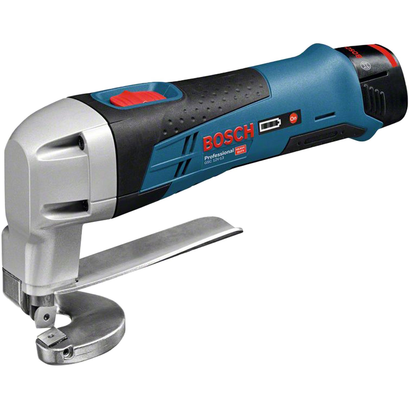Bosch Cisaille à tôle sur batterie GSC 12V-13 avec 2 batteries Li-Ion 2,0 Ah + chargeur + L-BOXX