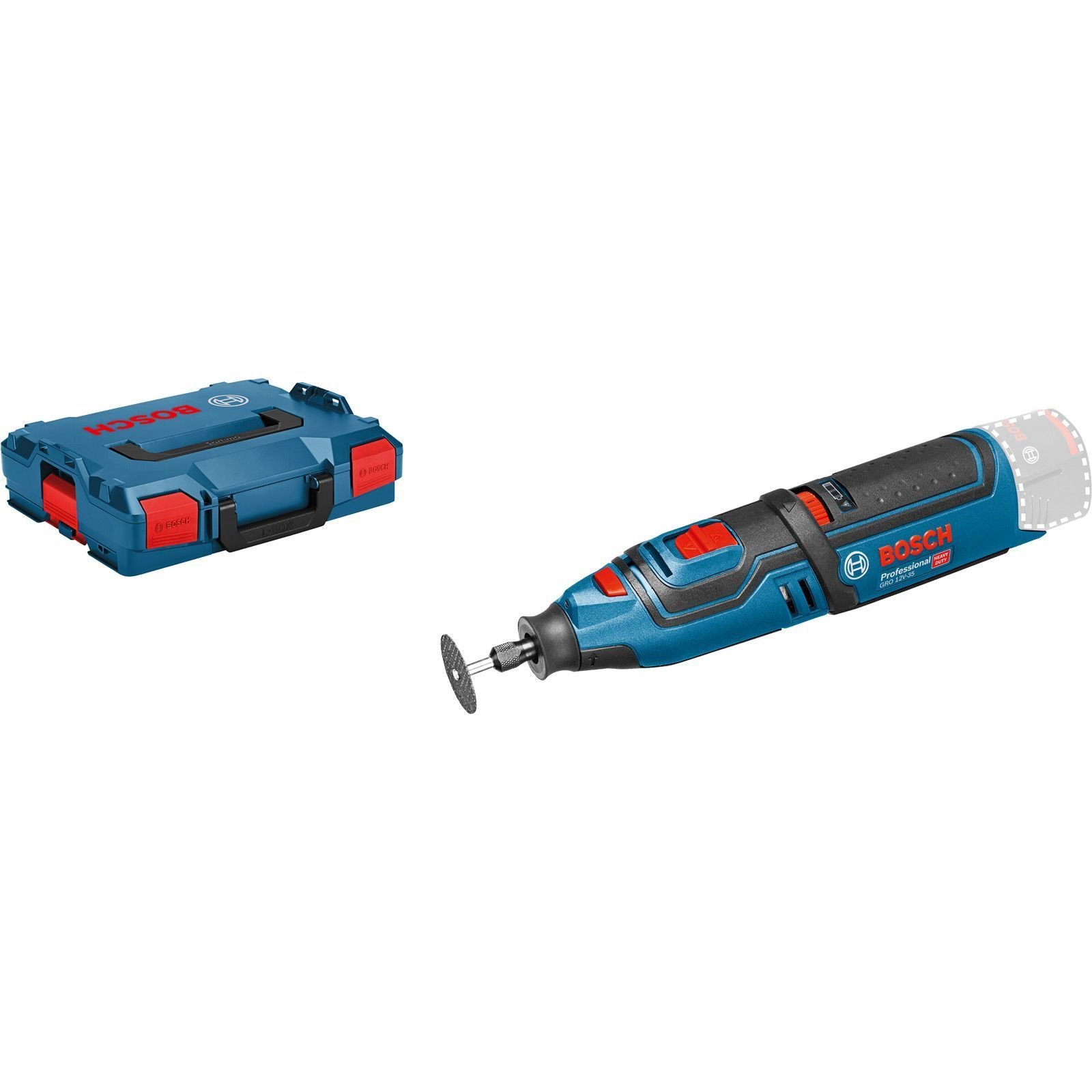 Outil rotatif sans fil Bosch GRO 12V-35 Solo sans batterie ni chargeur dans L-BOXX Gr.1
