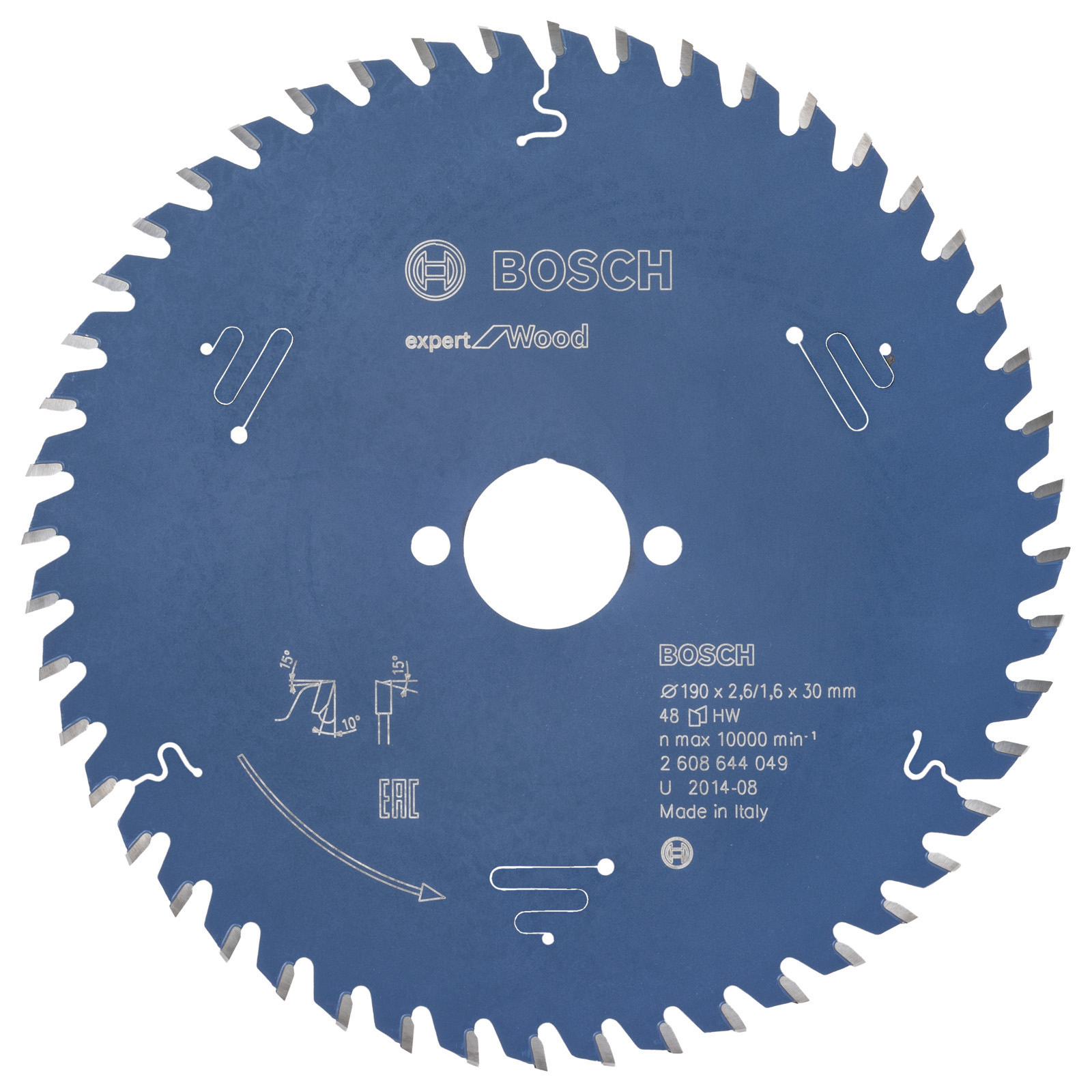 Lame de scie circulaire Bosch Expert for Wood (190 x 30 x 2,6 mm, 48 dents)