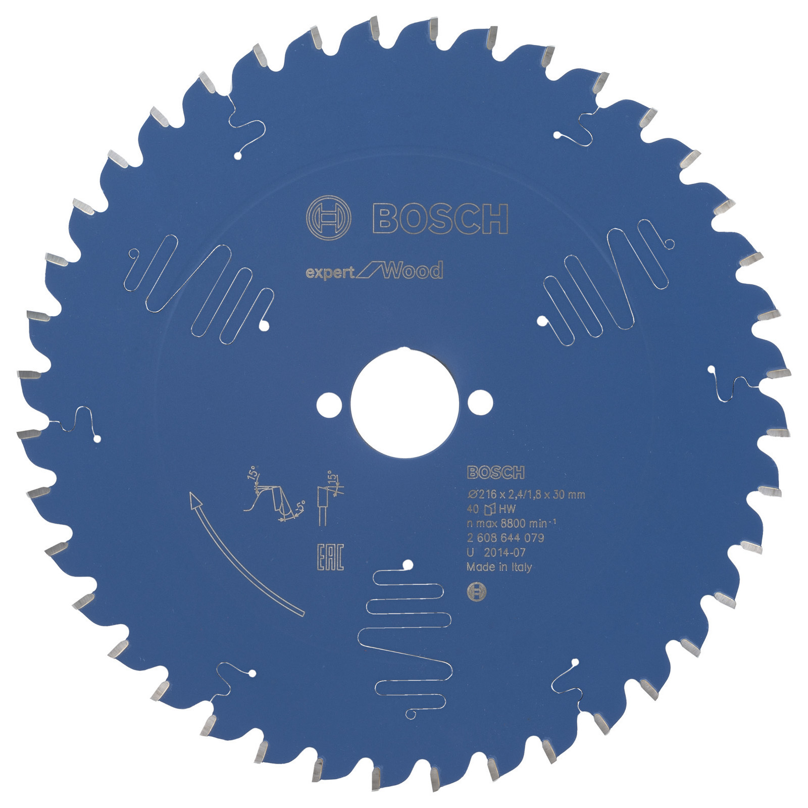 Lame de scie circulaire Bosch Expert for Wood 216 x 30 x 2,4 mm, 40 dents