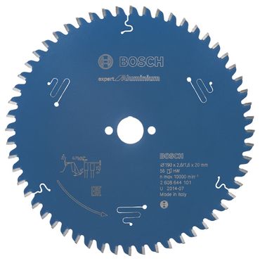Lame de scie circulaire Bosch Expert pour aluminium 190 x 20 x 2,6 mm, 56 dents