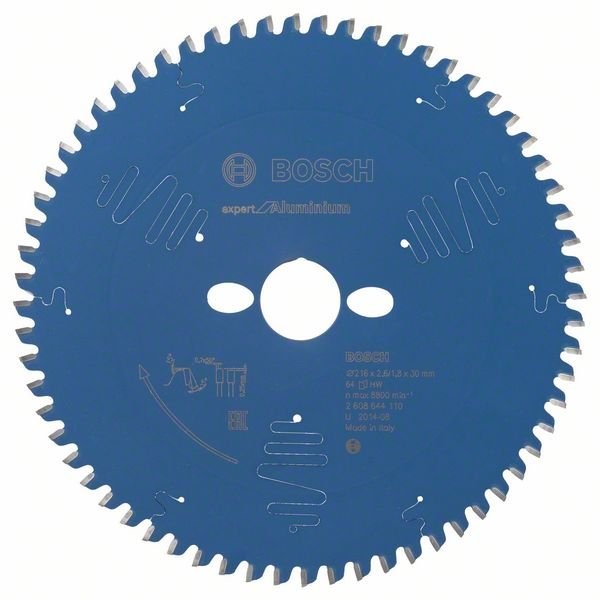 Lame de scie circulaire Bosch Expert for Aluminium, 216 x 30 x 2,6 mm, 64 dents