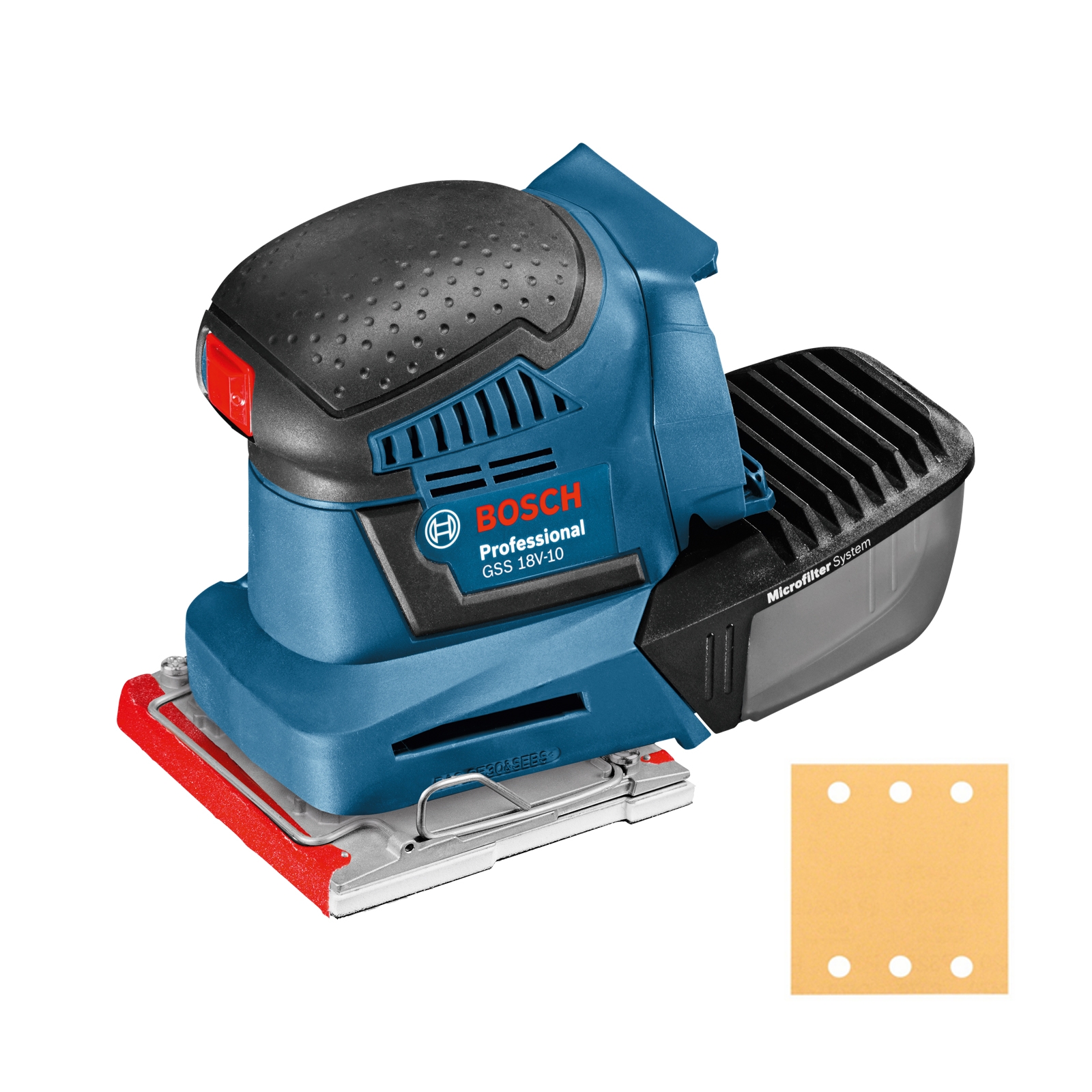 Ponceuse vibrante sans fil GSS 18V-10 Professional Bosch en carton, sans batterie ni chargeur
