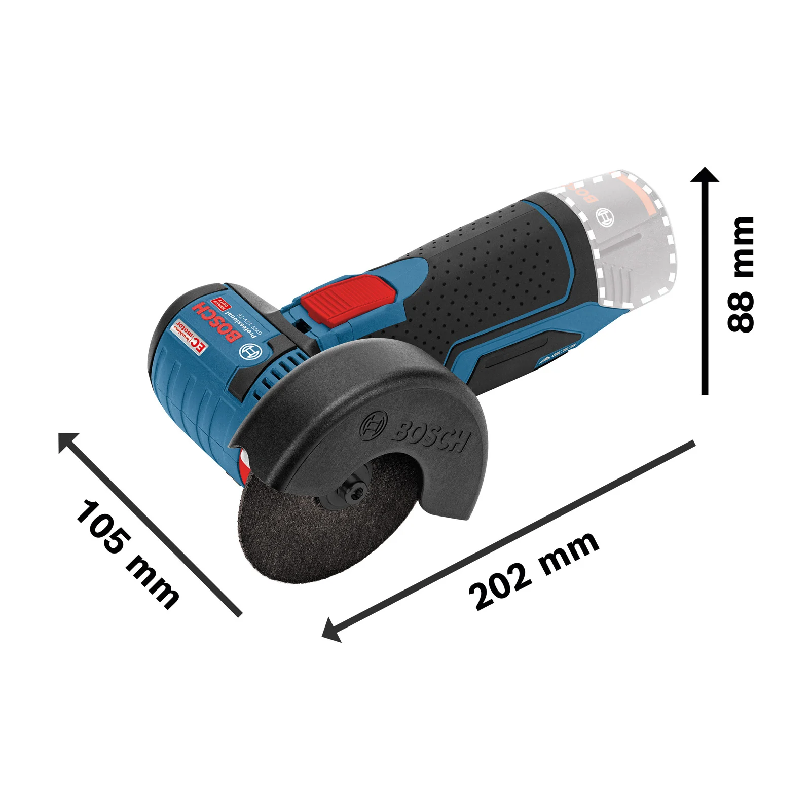 Bosch Meuleuse d'angle sur batterie GWS 12V-76 sans batterie ni chargeur (L-BOXX taille 1)