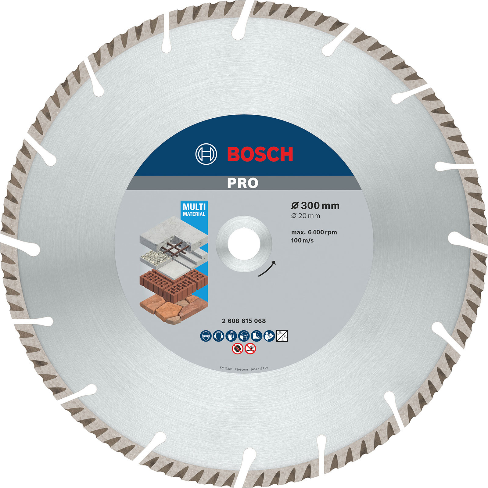 Disque de tronçonnage diamant multi-matériaux Bosch PRO, 300 x 20 mm