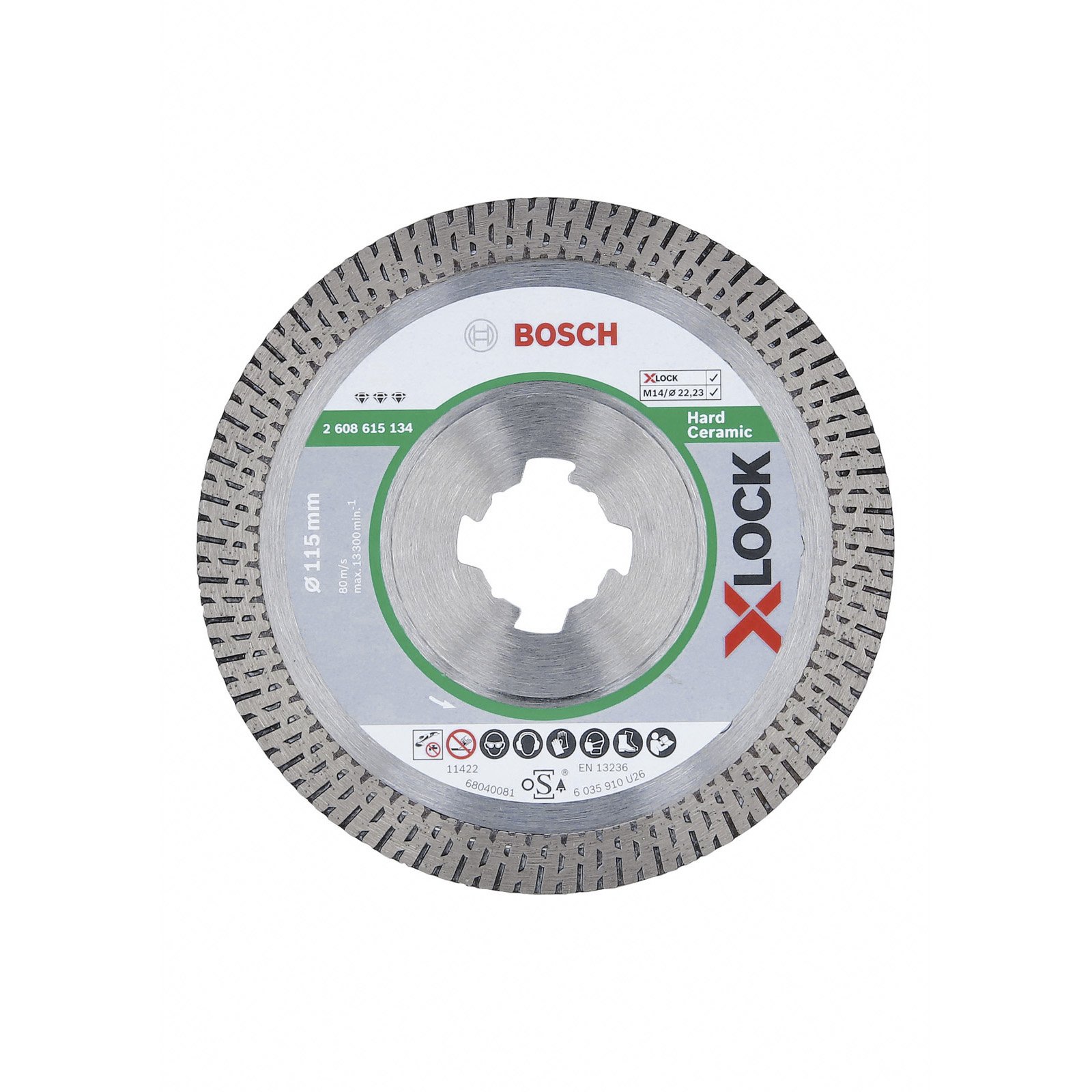 Bosch X-LOCK disque de tronçonnage diamant Best for Hard Ceramic 115 x 22,23 x 1,4 x 10 mm - 2608615134