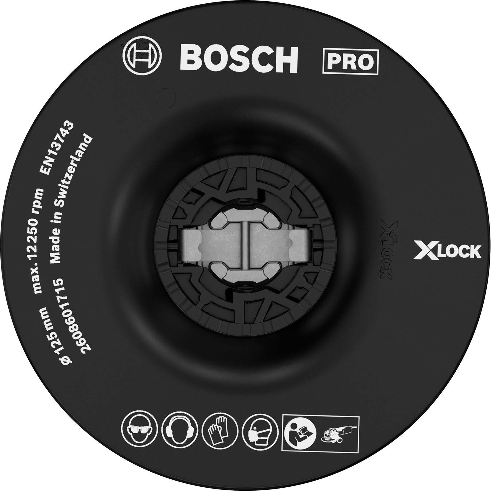 Plaque de soutien X-LOCK, dureté moyenne, 125 mm Bosch Accessories 2608601715