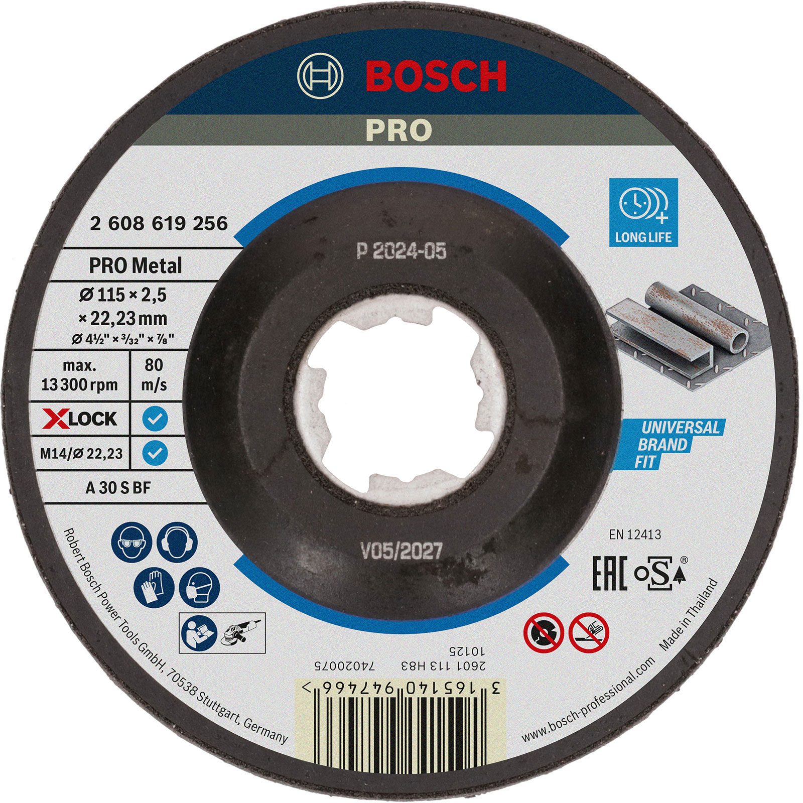 Bosch Pro Metal X-Lock Disque de tronçonnage, coudé, 115 x 2,5 x 22,23 mm (Unité de vente : 25 pièces)