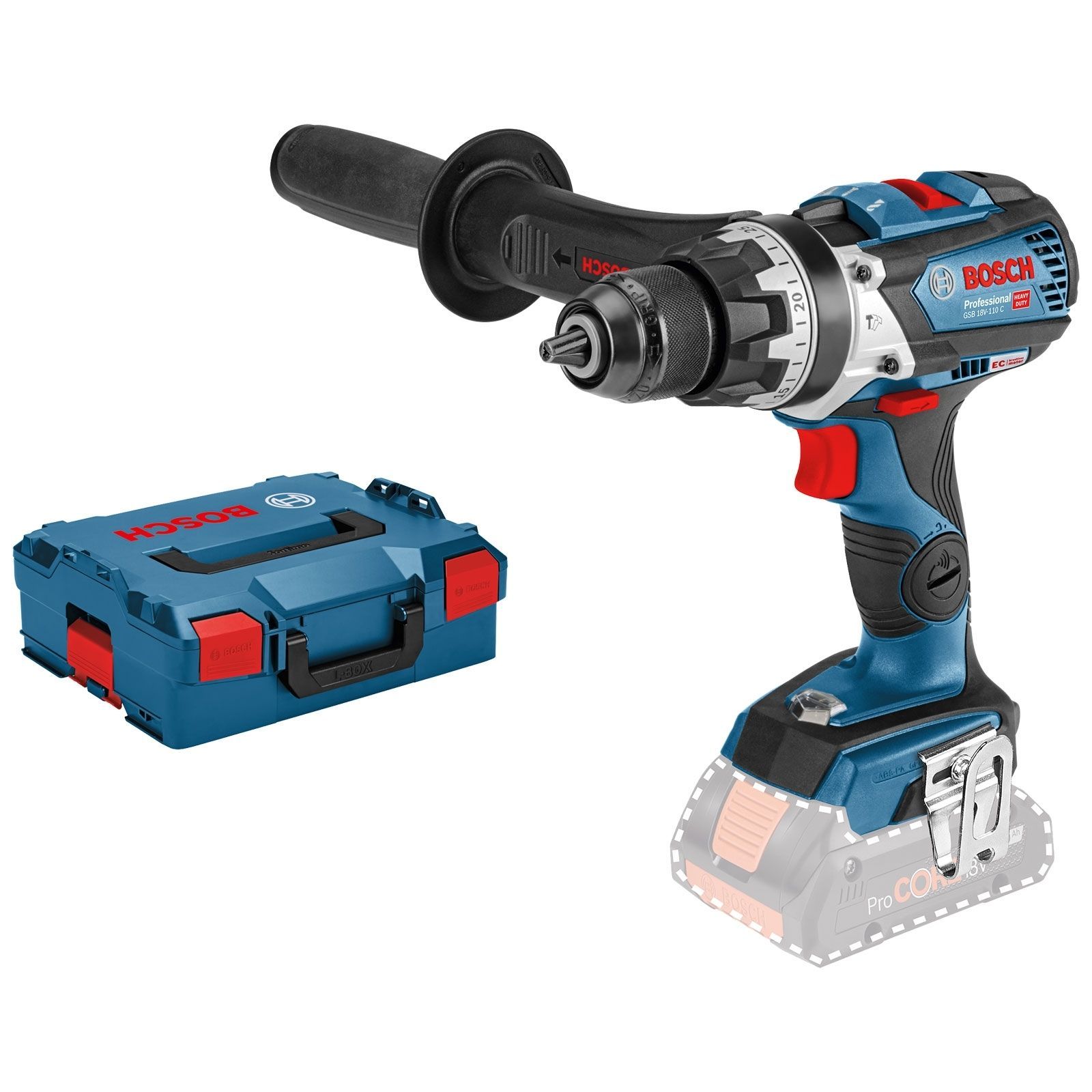 Perceuse à percussion à batterie Bosch GSB 18V-110 C sans batterie sans chargeur en L-BOXX