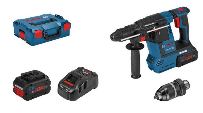 Perforateur sans fil Bosch GBH 18V-26 F avec 2x batteries ProCORE 18V 8,0 Ah + chargeur en L-BOXX