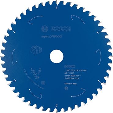Lame de scie circulaire Bosch Expert for Wood pour scies sans fil, 250 x 2,1/1,6 x 30, 48 dents