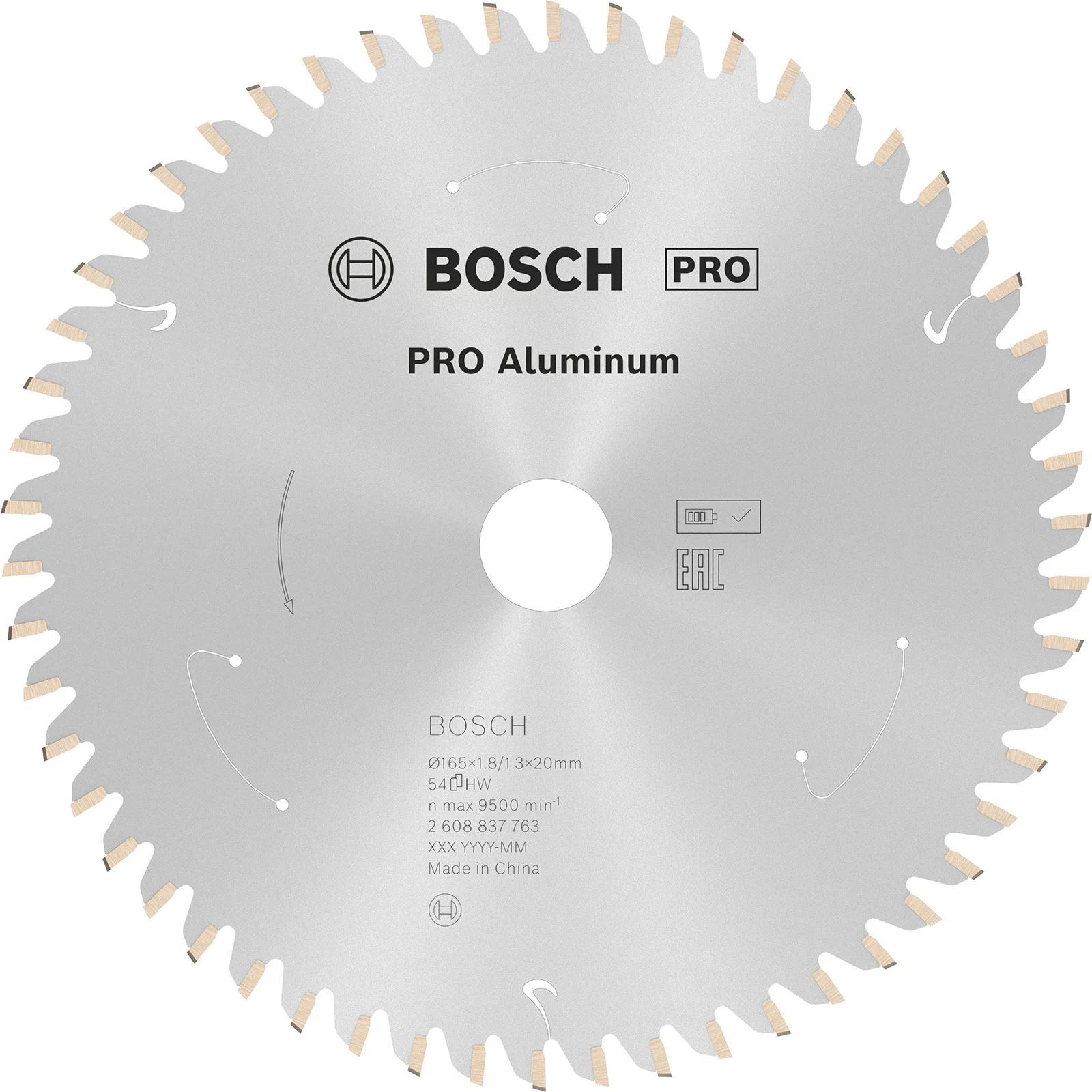 Lame de scie circulaire sans fil Bosch PRO Aluminium 165 x 1,8 x 20 mm, T54