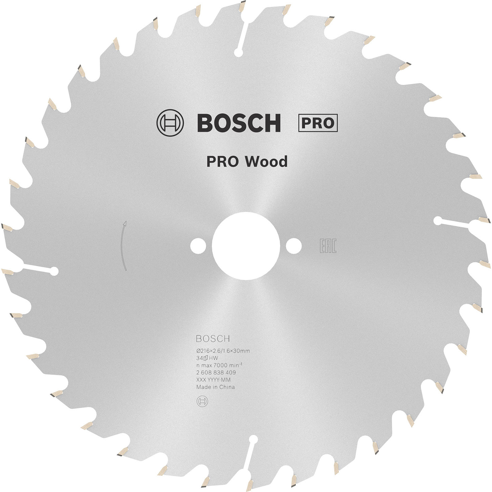 Lame de scie circulaire Bosch PRO Wood, 216 x 2,6 x 30 mm, T34