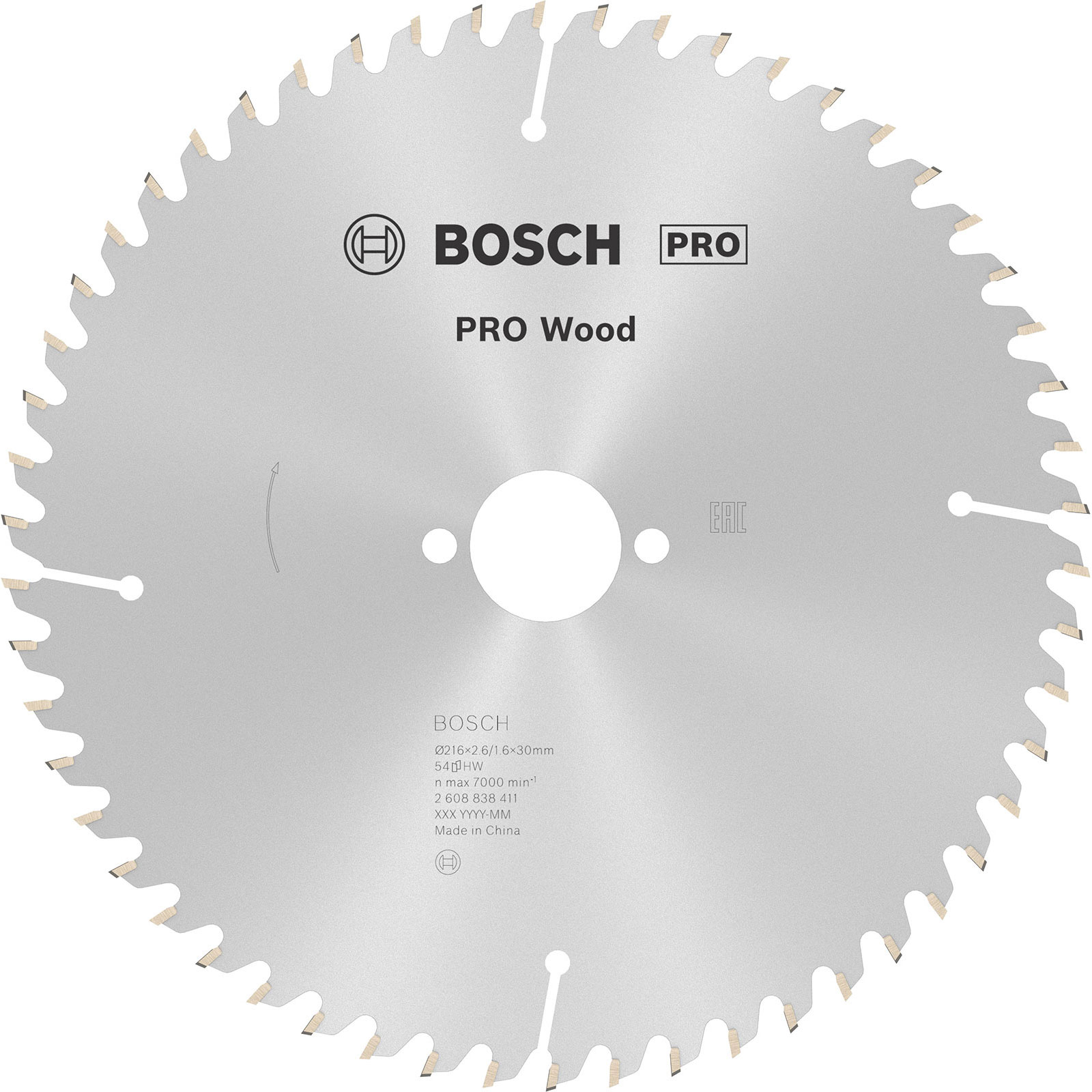 Lame de scie circulaire Bosch PRO Wood, 216 x 2,6 x 30 mm, T54
