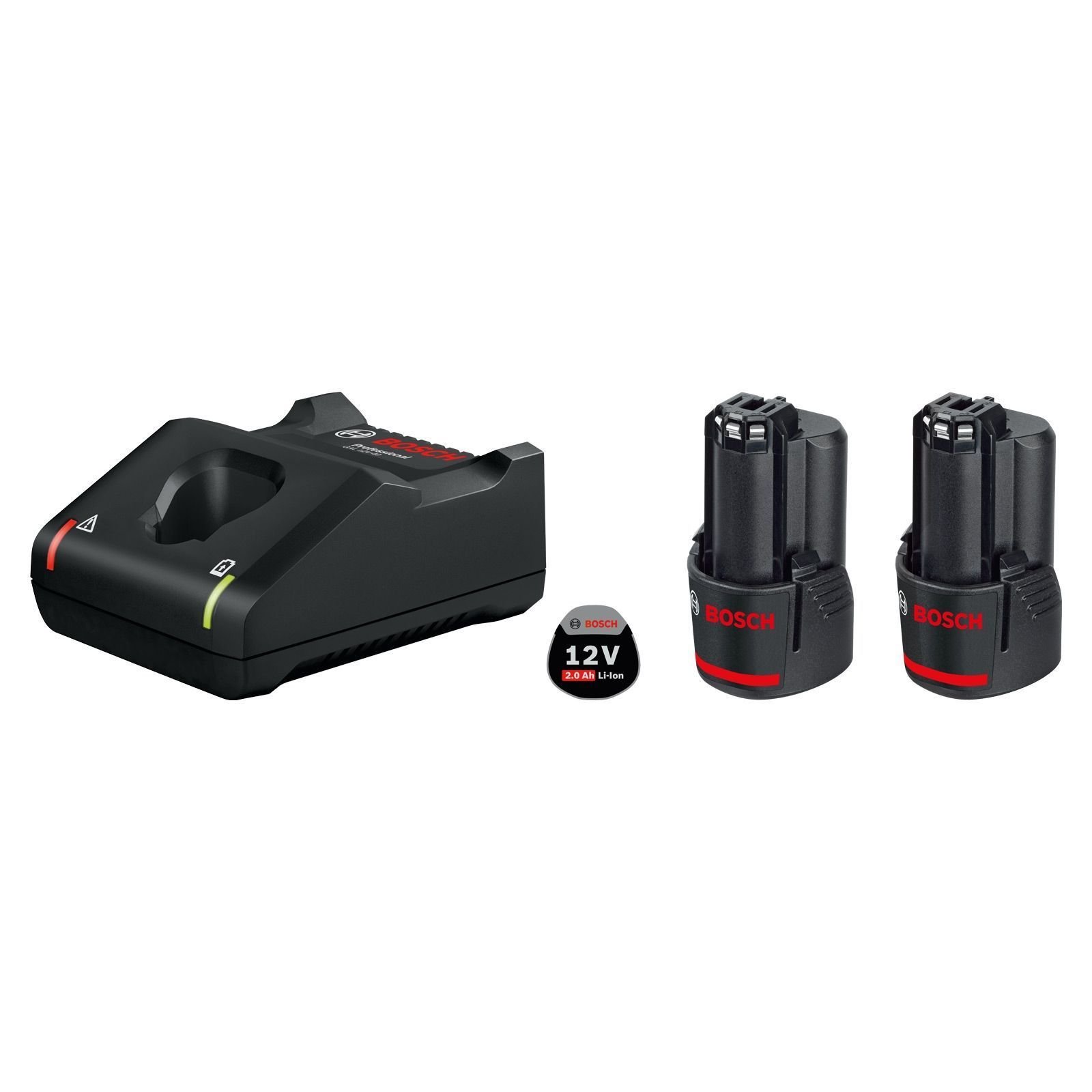Jeu de démarrage Bosch 12 V GAL 12V-40 + 2 batteries Li-Ion Professional GBA 12V 2,0 Ah