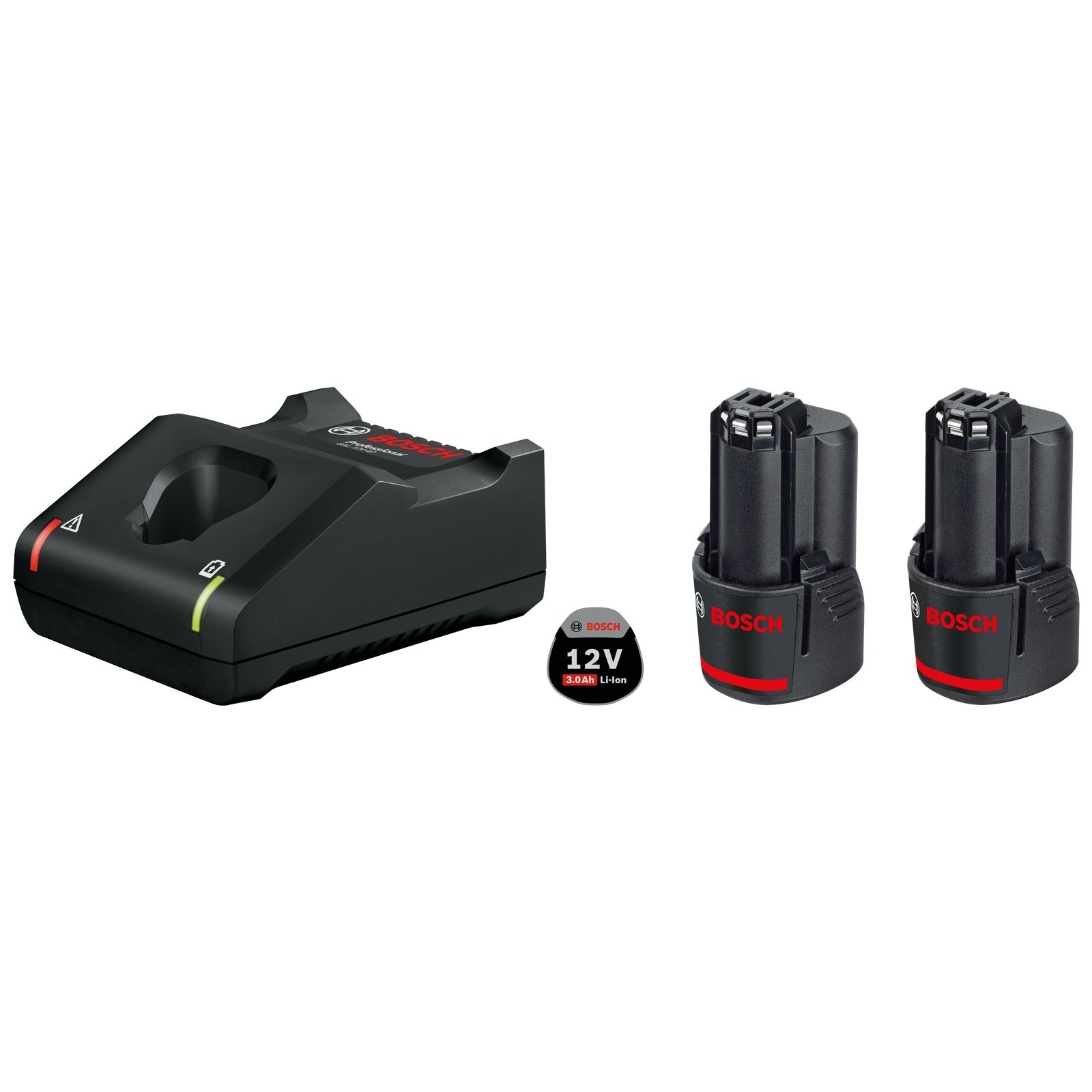 Bosch Kit batterie 2x 3,0 Ah + chargeur GAL 12V-40 en carton