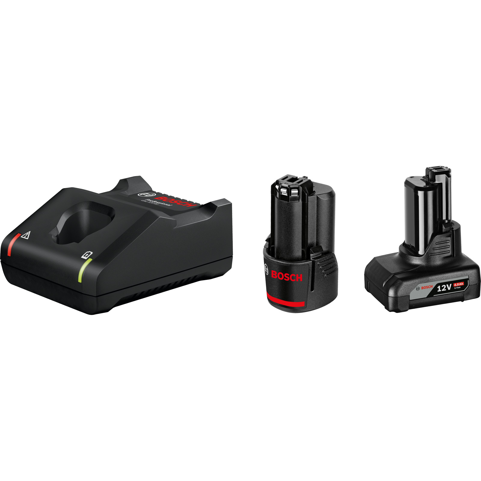 Kit de batterie Bosch 12V 1x 2,0 Ah + 1x 4,0 Ah + chargeur GAL 12V-40 en coffret