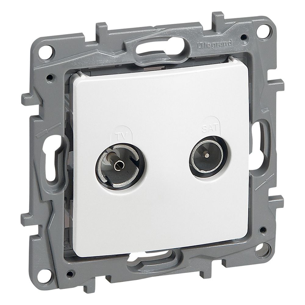 Legrand boîte de dérivation Niloe 14dB, encastrée, 2 sorties, plastique, blanc ultra, 664561