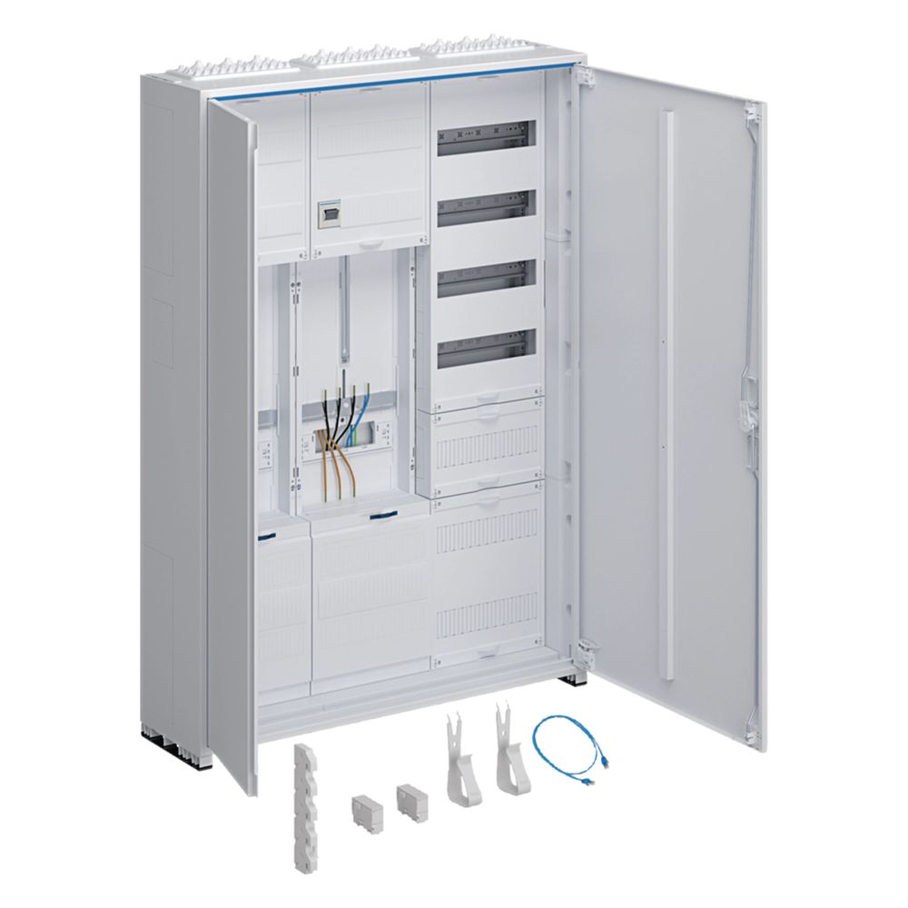 Armoire complète Hager, univers Z, 2 PZ, 3P, APZ, VT5, H 1100 mm, 3 champs, ÜSS, ESA