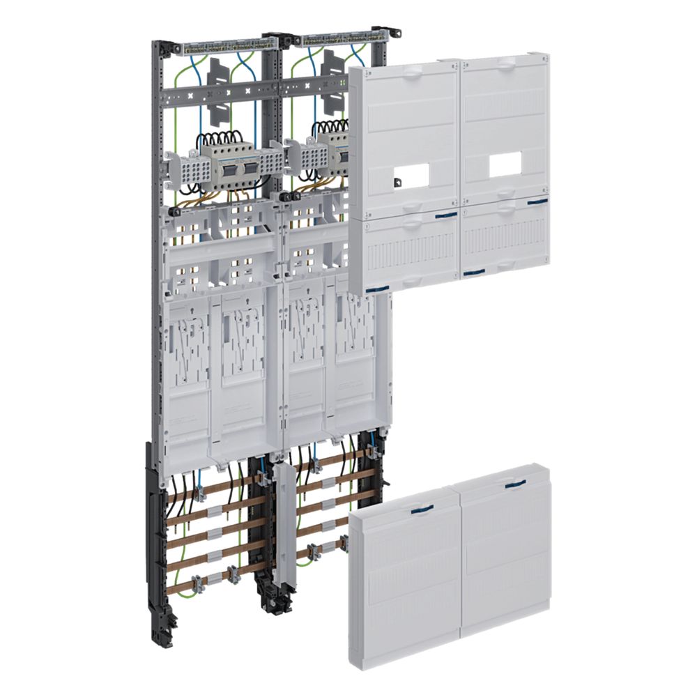 Hager Coffret complet univZ, eHZ, H 1050 mm, 4 compteurs, 2 modules, NRW, SH, HH, MV, Avacon