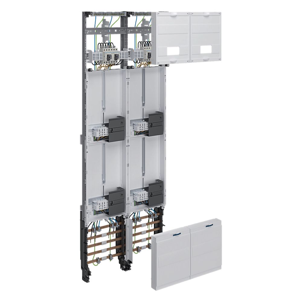 Hager Panneau complet univers Z, 4 emplacements compteurs, 3P., H 1350 mm, 2 vantaux