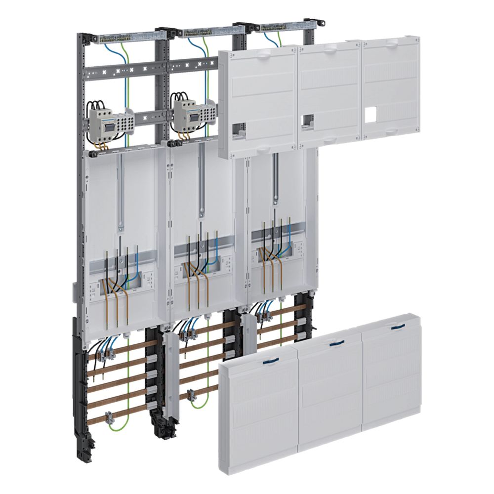 Panneau complet Hager, universZ, 1050 mm, 3ZP, 3 champs, version NRW SH MV Basse-Saxe EON-Mitte