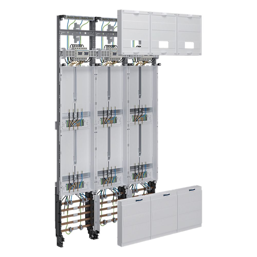Armoire électrique complète Hager univers Z, 6 emplacements compteurs, 3P, H 1350 mm, 3 champs