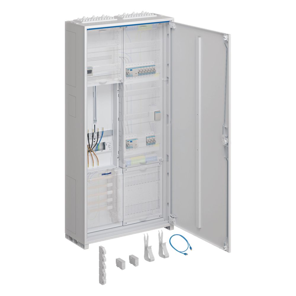 Armoire complète universZ Hager 1100x550x205 mm classe II IP44 1ZP/VF-5rh/APZ 2 champs