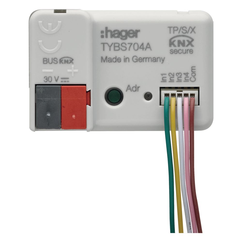 Entrée binaire 4 voies Hager KNX Secure, encastré