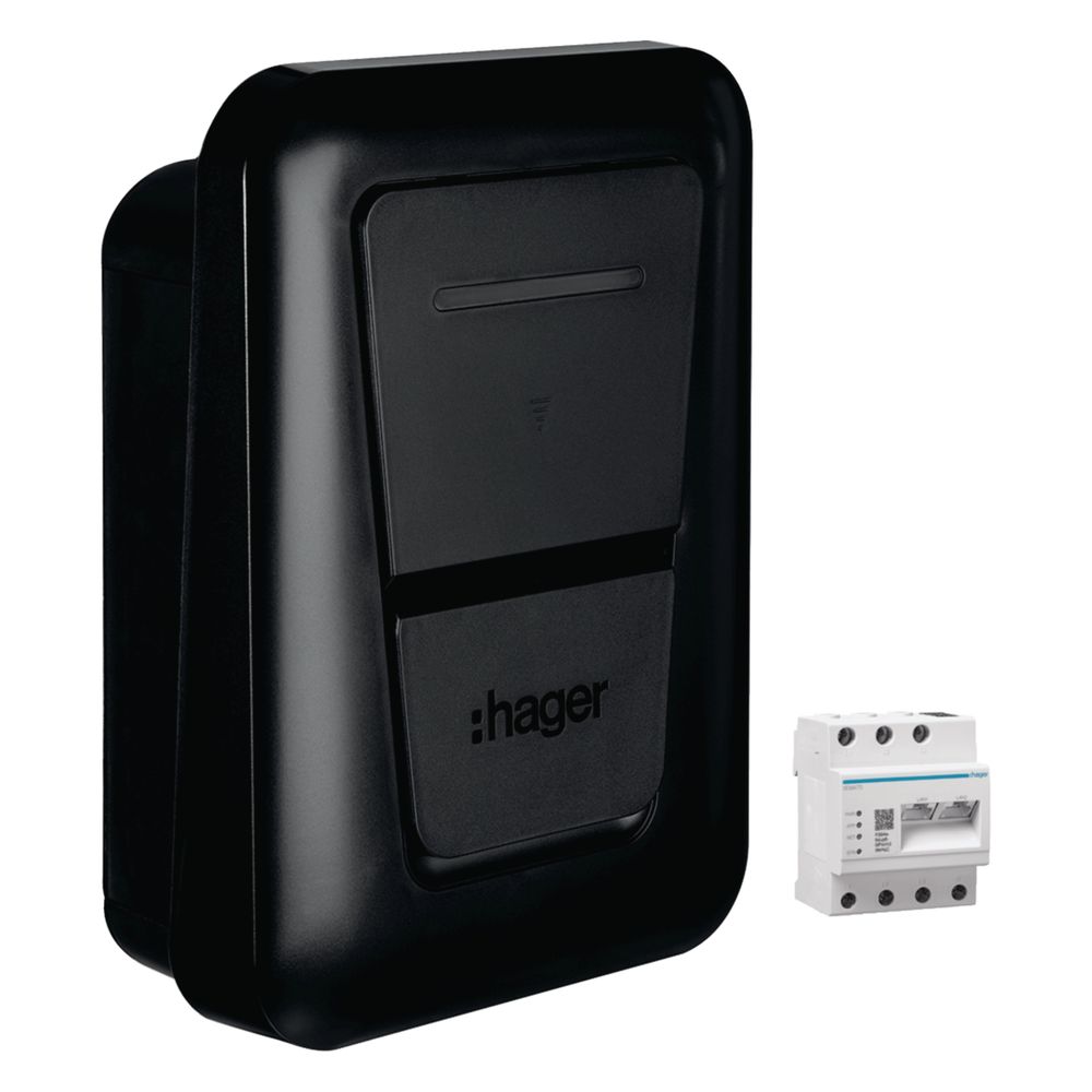 Hager station de charge Witty Plus prise de recharge 22kW MID OCPP incl. gestionnaire d'énergie flow