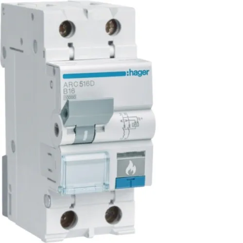 Disjoncteur de protection contre les arcs électriques Hager ARC516D - Blanc