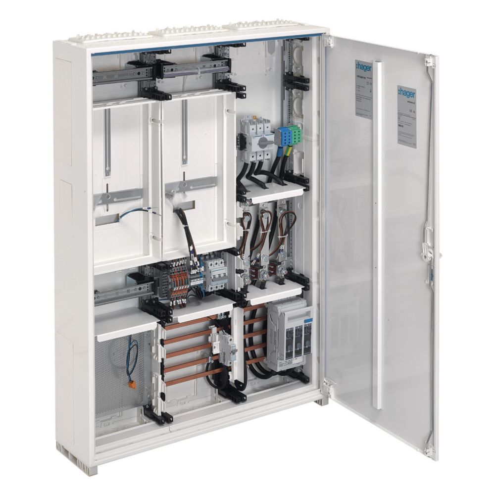 Armoire de distribution et de mesure Hager, universelle N 1100x800x205, 2ZF APZ NAR NH00 SLTS AAR, courant assigné 125A