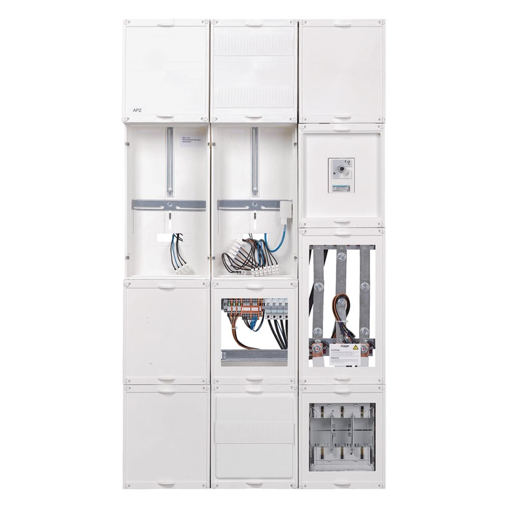 Panneau de conversion et de mesure Hager, universel N, ZP-Wa, ZP-TSG, APZ, classe de test 16 pôles, espace Wa 450 mm