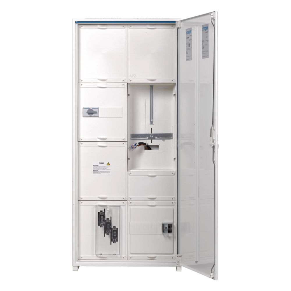hager Transformateur et coffret de mesure universel NH00 SUT, AAR, charge admissible 125A 1250x550x205 1ZF, APZ, NAR