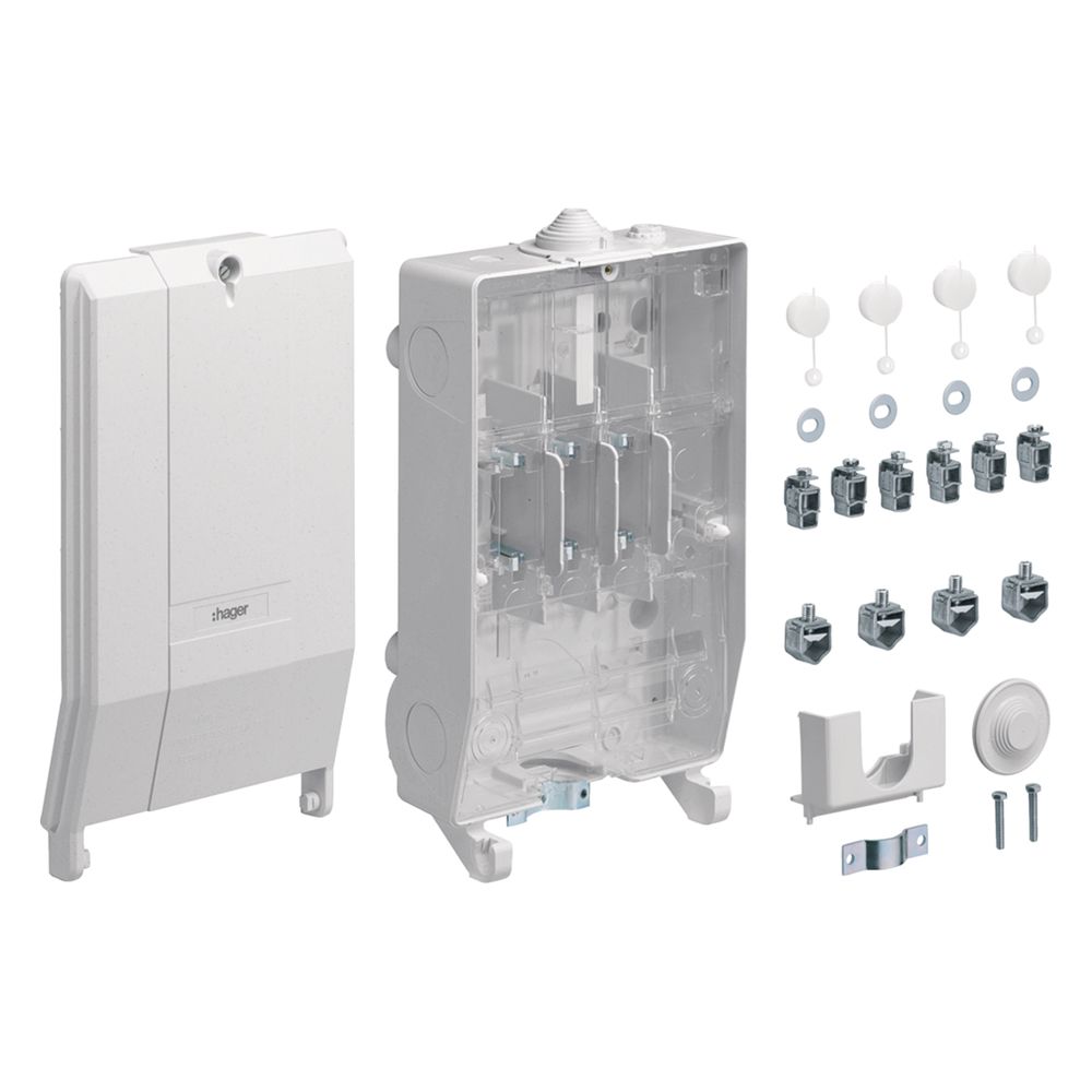 Boîte de raccordement Hager IP54, KH00, série K3, 1x3NH00, plombable