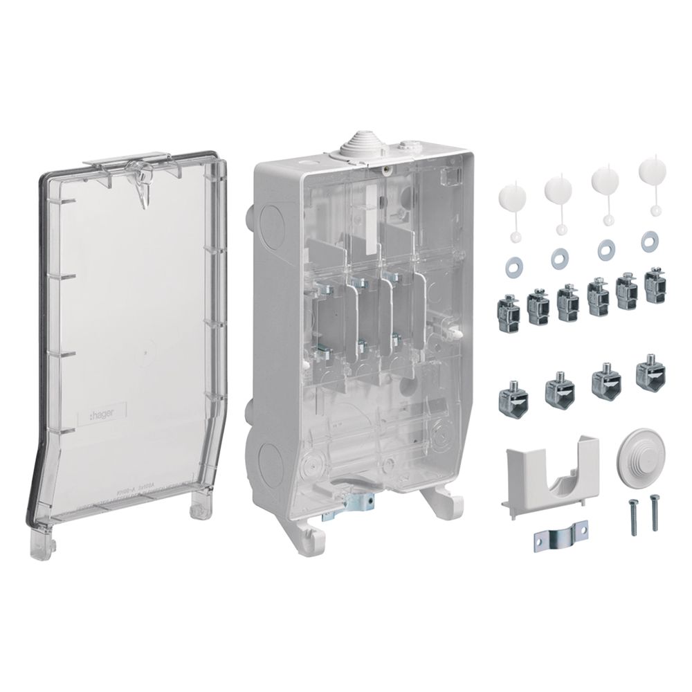 Boîte de raccordement Hager KH00 - Série K3 - 1x3NH00 - Couvercle transparent