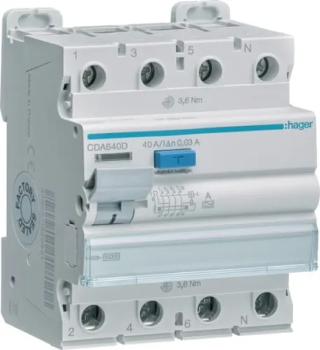 Disjoncteur différentiel Hager CDA640D