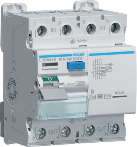 Disjoncteur différentiel Hager CDB640E