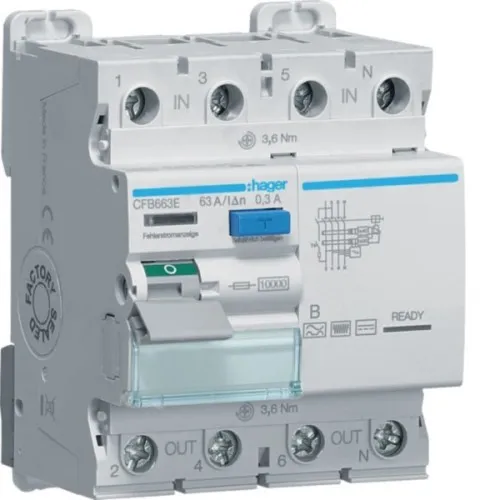Disjoncteur différentiel Hager CFB663E