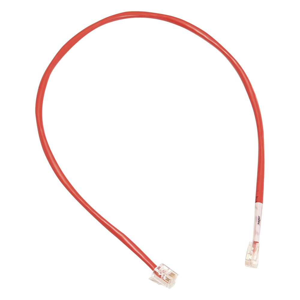 Câble de raccordement Hager ZZ12LMN200 avec 2x connecteur RJ12 pour module LMN, couleur rouge, longueur 2 m