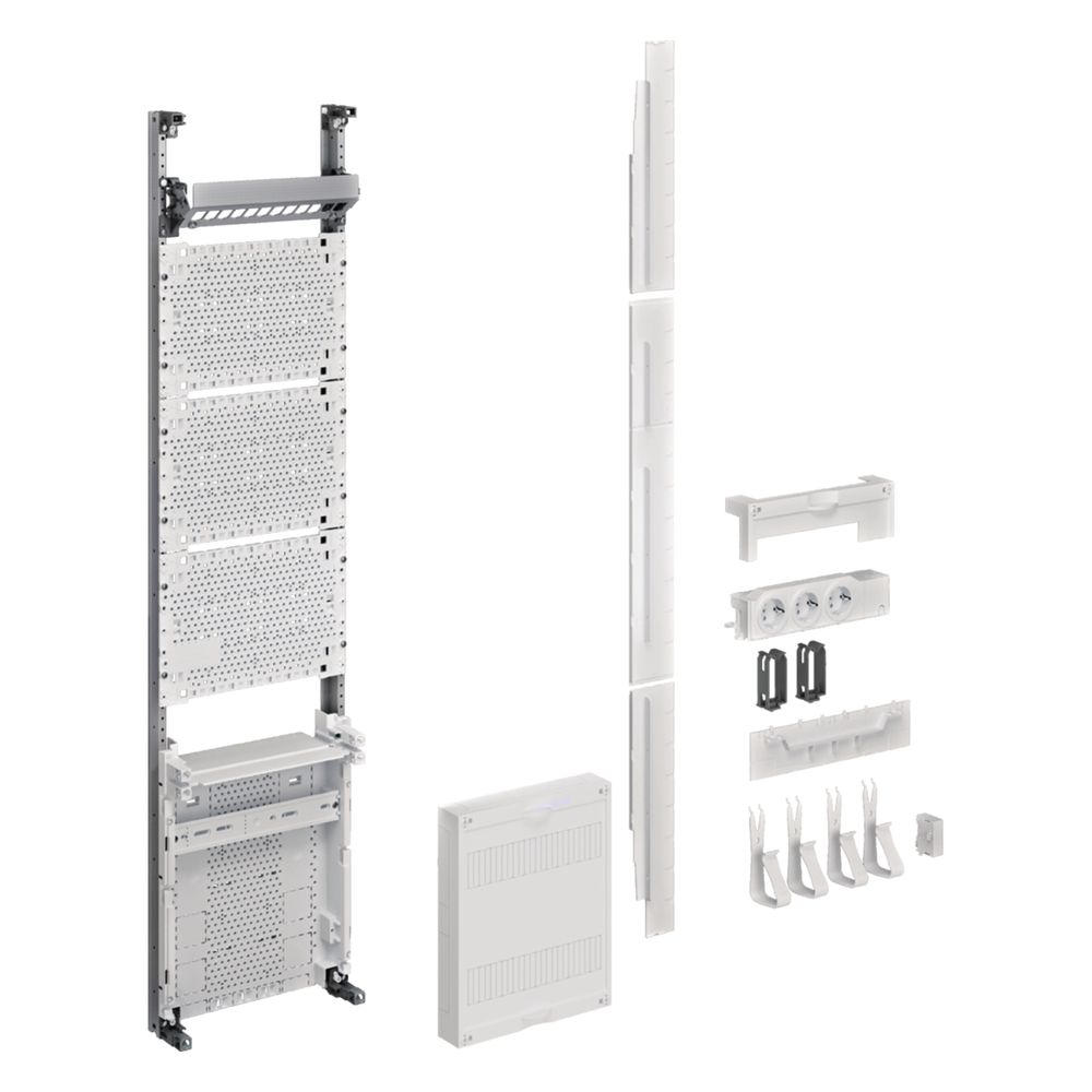 Panneau multimédia Hager pour télécommunications, univers Z, hauteur 1050 mm, 1 compartiment, avec APZ en bas