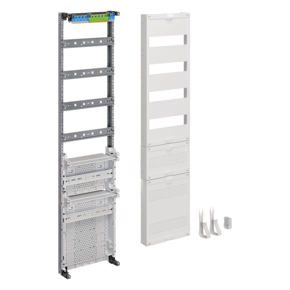 Panneau de distribution Hager, univers Z, hauteur 1050 mm, VT 4 rangées, 1 compartiment, APZ 300 mm en bas et 1x RFZ