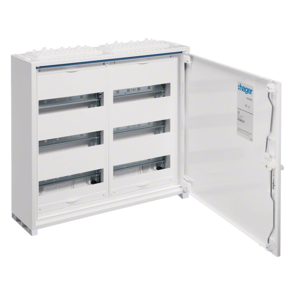 Armoire de distribution Hager encastrée, 500x550x161 mm, universelle, IP44, classe II, 72 modules, QuickConnect