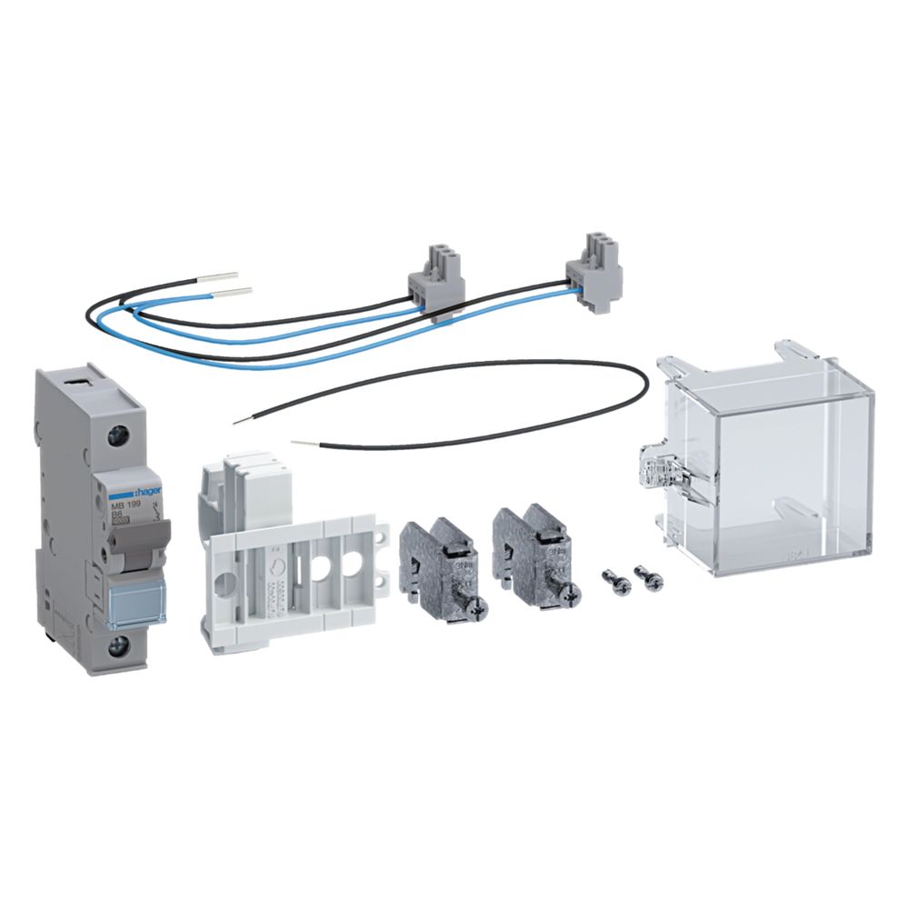 Kit d'alimentation Hager APZ / RfZ pour hauteur de construction 1100 mm, disjoncteur 6A en NAR