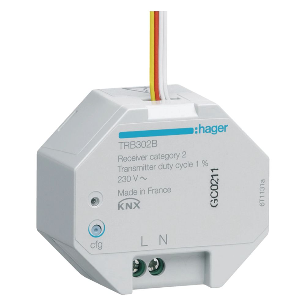 Entrée radio encastrée Hager, 2 voies 230V, quicklink